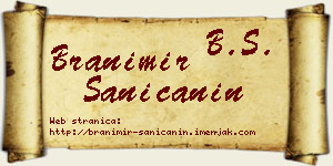 Branimir Saničanin vizit kartica